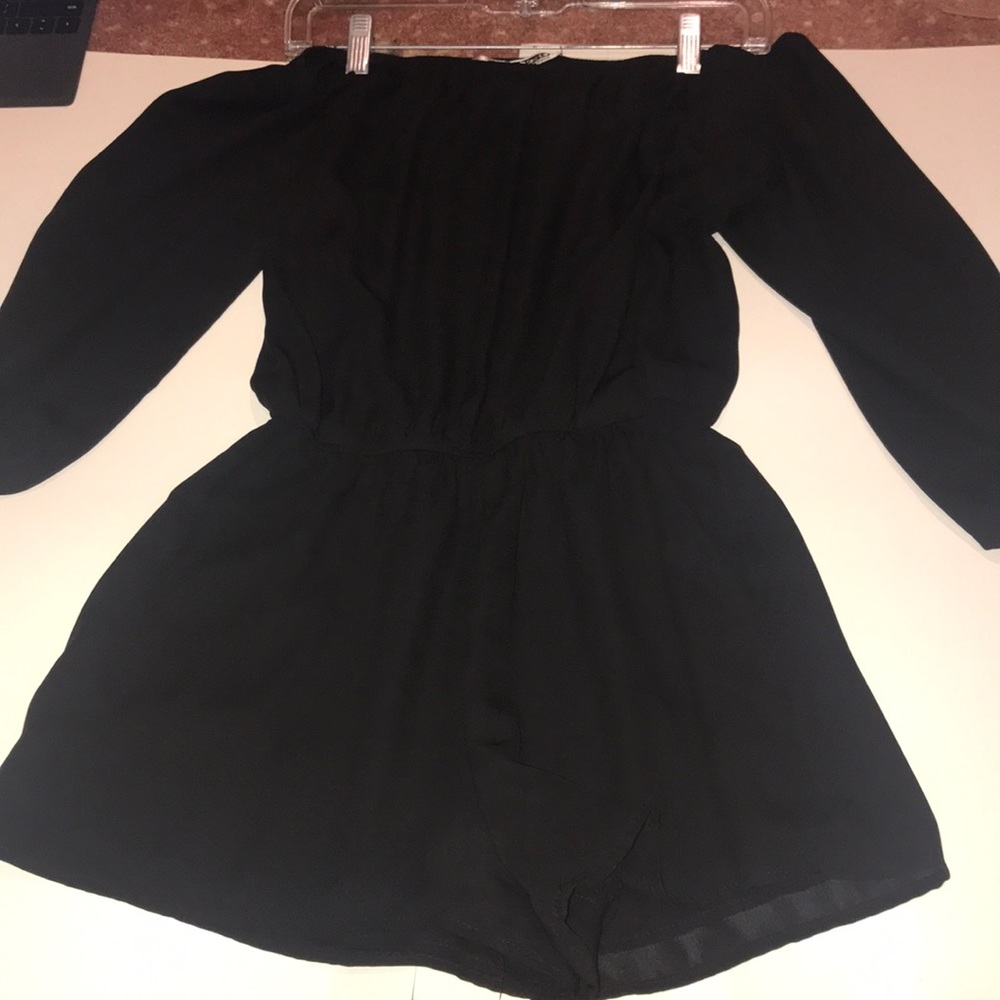 Black Long Sleeve mini Romper